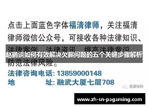 赵鹏谈如何有效解决欠薪问题的五个关键步骤解析